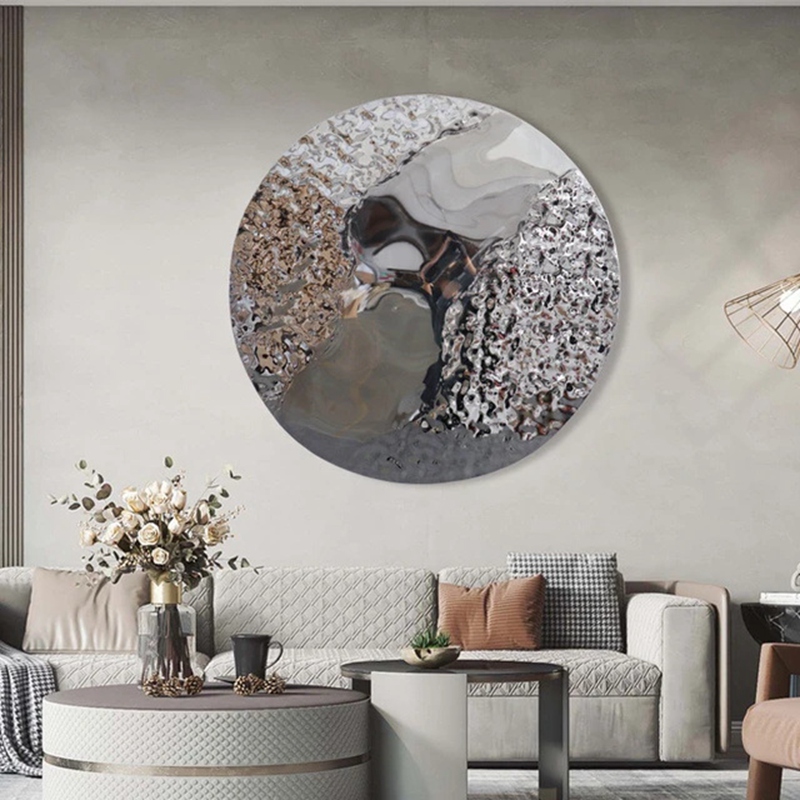 Mirror Disc Wall Stainless Steel Sculpture Supplier