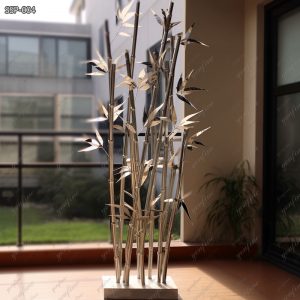 Modern Stainless Steel Tree Bamboo Sculpture for Mall