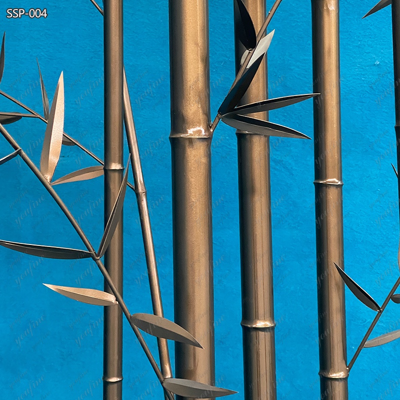 Modern Stainless Steel Tree Bamboo Sculpture for Mall