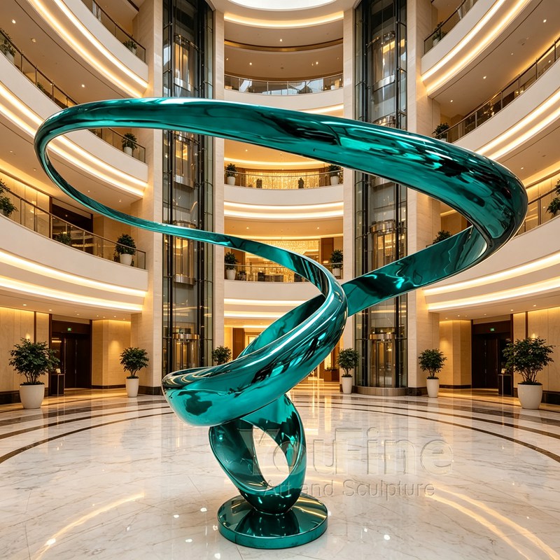 Large Abstract Metal Sculpture for Hotel Lobby