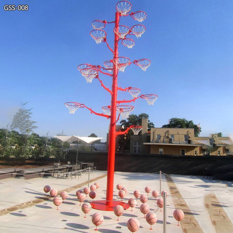 Large Outdoor Metal Basketball Hoop Tree Supplier - Garden Metal Sculpture - 6
