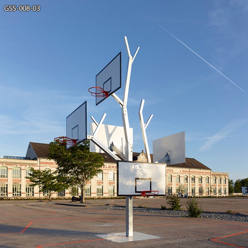 Large Outdoor Metal Basketball Hoop Tree Supplier - Garden Metal Sculpture - 4