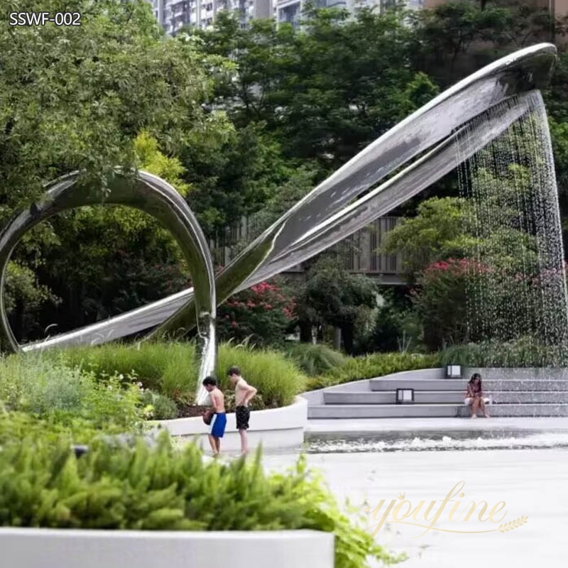 Large Stainless Steel Water Art Sculpture for the Community