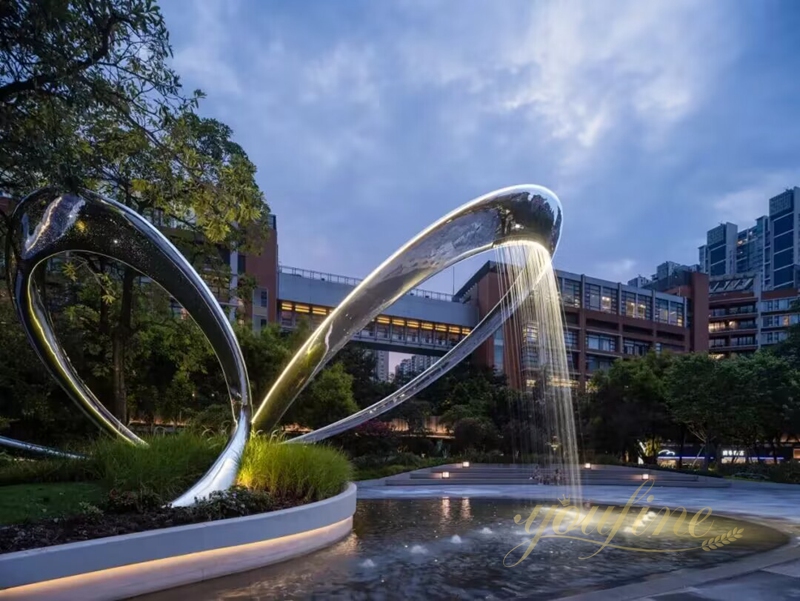 Large Stainless Steel Water Art Sculpture for the Community