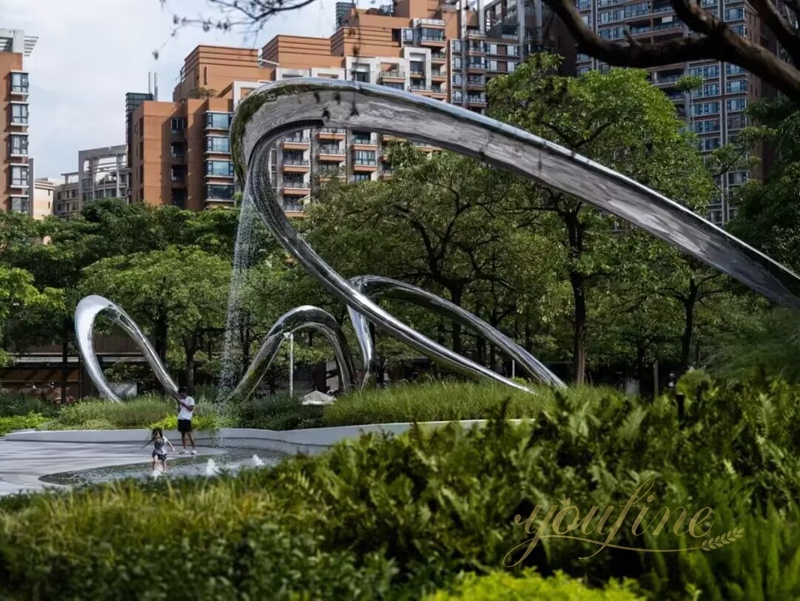 Large Stainless Steel Water Art Sculpture for the Community