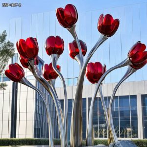 Stainless Steel Giant Tulip Sculpture for Public Garden