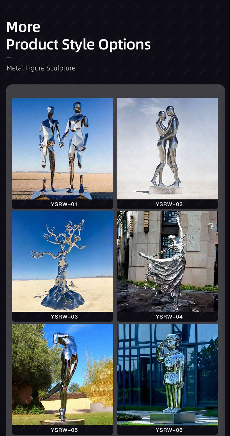 Black Art Stainless Steel Wire Figure Sculpture for Sale - Garden Metal Sculpture - 6
