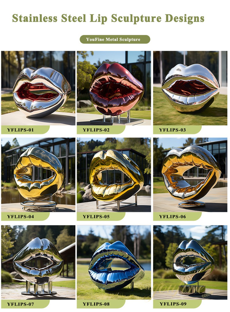 Forged Gold Stainless Steel Lip Sculpture Supplier - Garden Metal Sculpture - 3