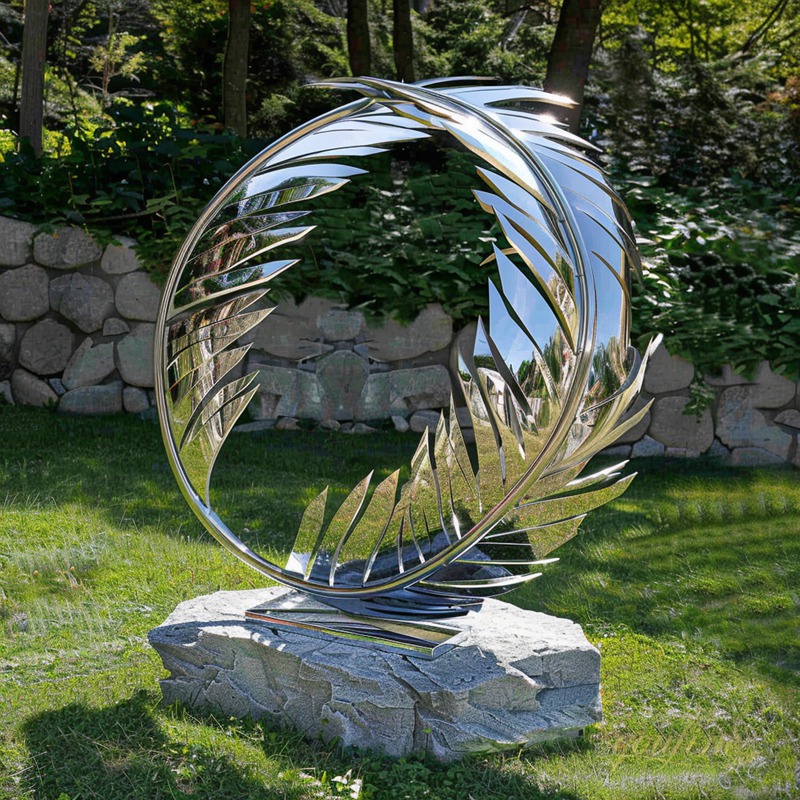 Stainless Steel Feather Art Sculpture Lawn Decoration