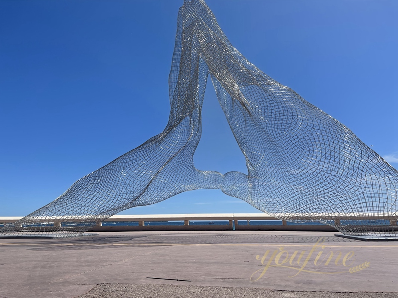 Stainless Steel Wire Giant Hand Sculpture Supplier - Landmark Sculpture - 1