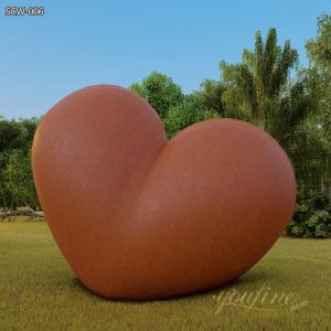 Charming Corten Steel Heart Sculpture for Lawn