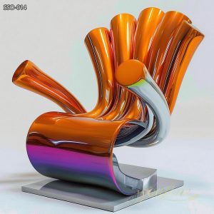 Modern Colorful Art Stainless Steel Sculpture Bench for Sale