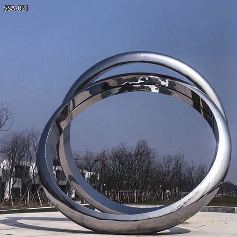 Large Metal Double Ring Sculpture for Outdoor