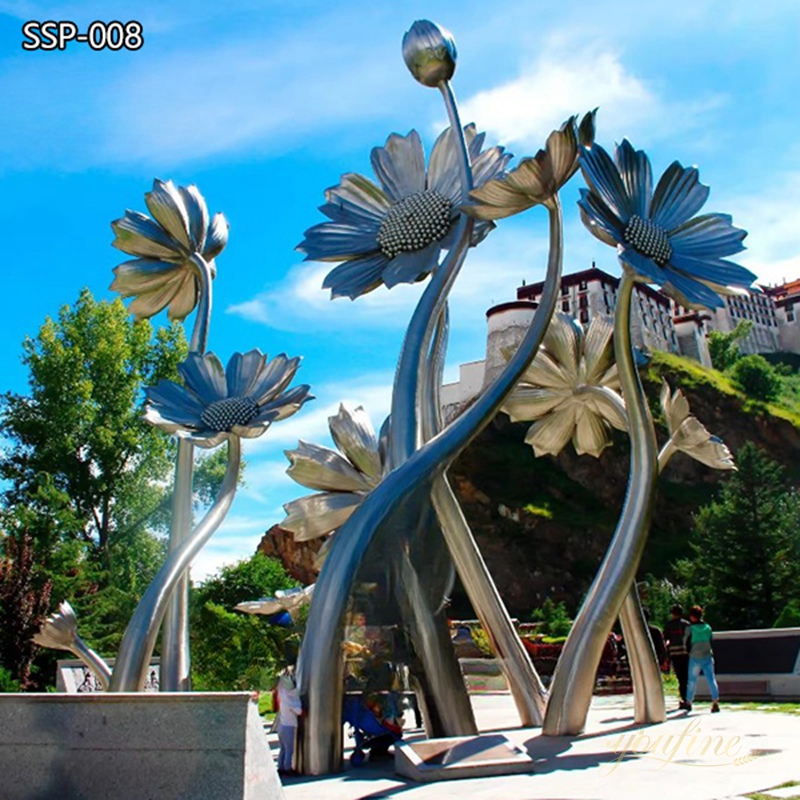 Large Metal Sun Flower Sculpture Landscape Project Supplier