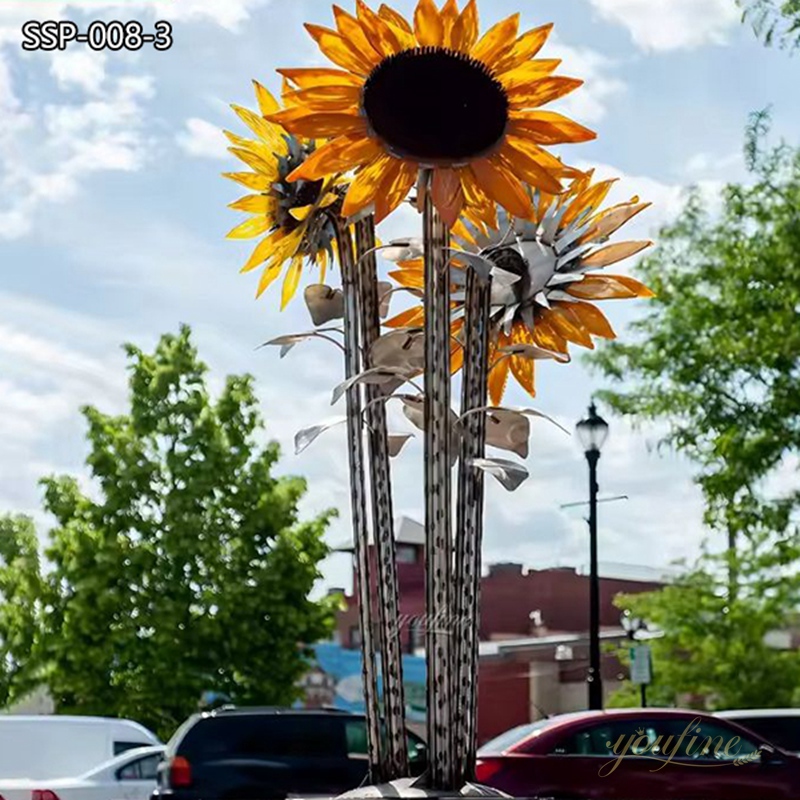 Large Metal Sun Flower Sculpture Landscape Project Supplier