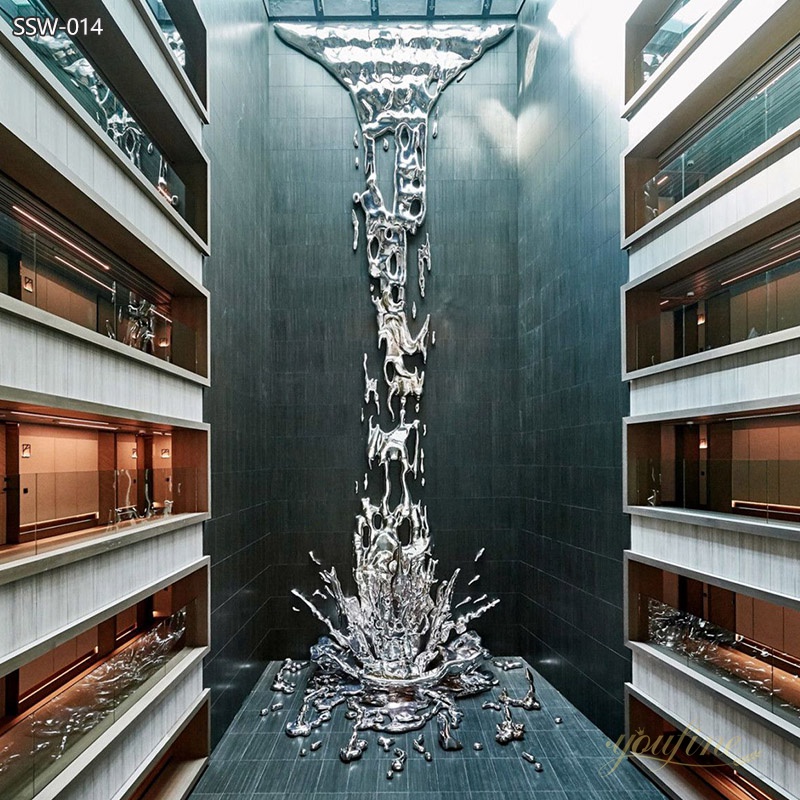 Mirror Polished Stainless Steel Water Splash Sculpture