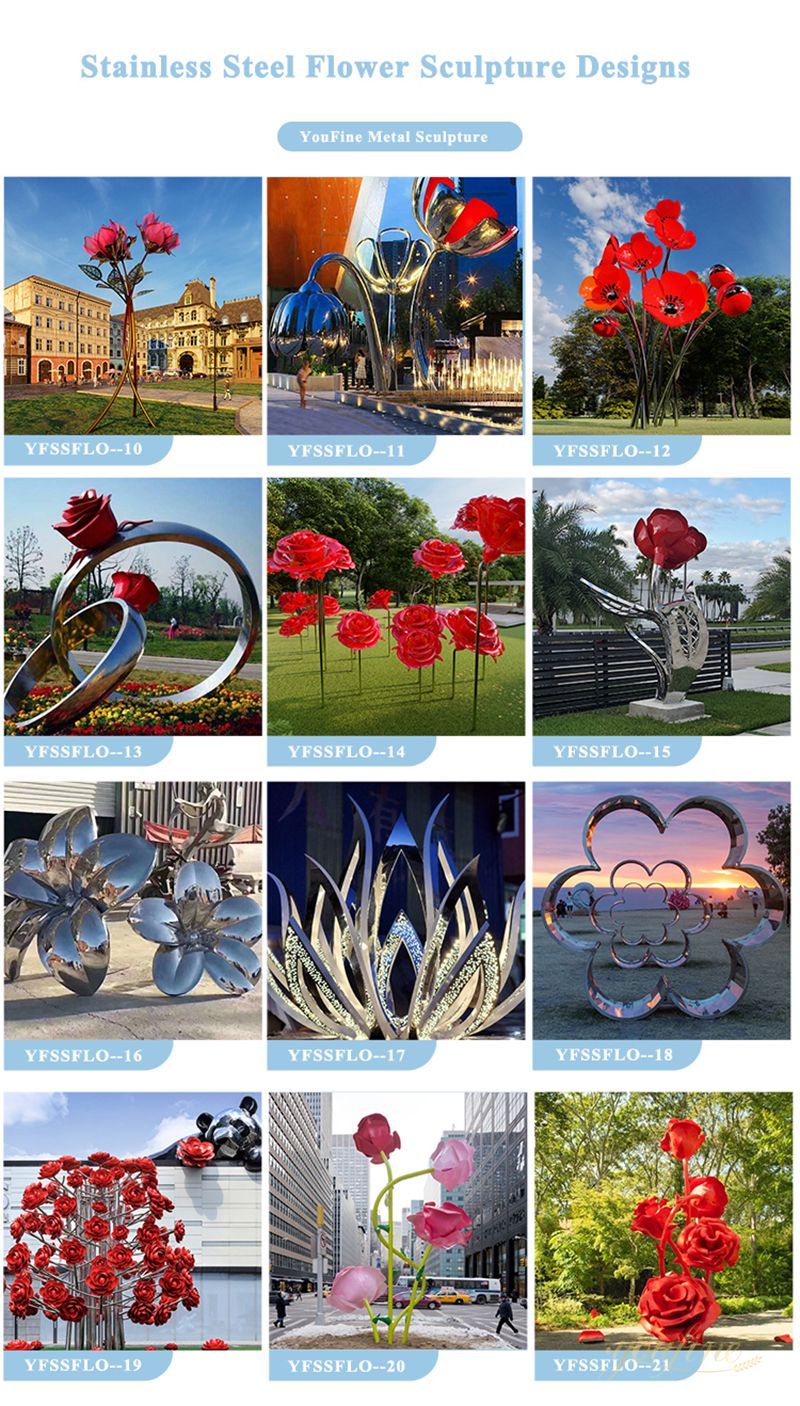 Stainless Steel Giant Tulip Sculpture for Public Garden - Garden Metal Sculpture - 7