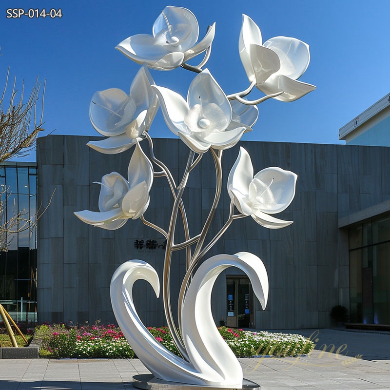 Modern Metal Orchid Sculpture Public Art Manufacturer