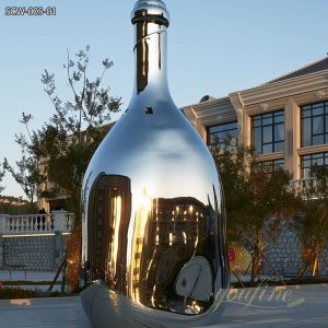 Outdoor Public Stainless Steel Bottle Sculpture Art Installation