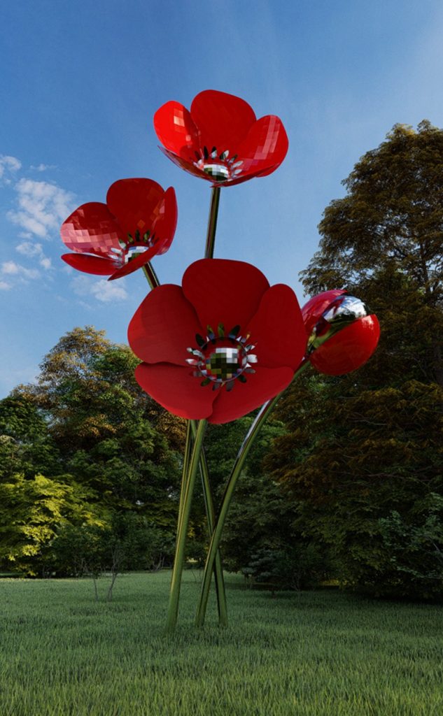 metal flower sculpture for sale