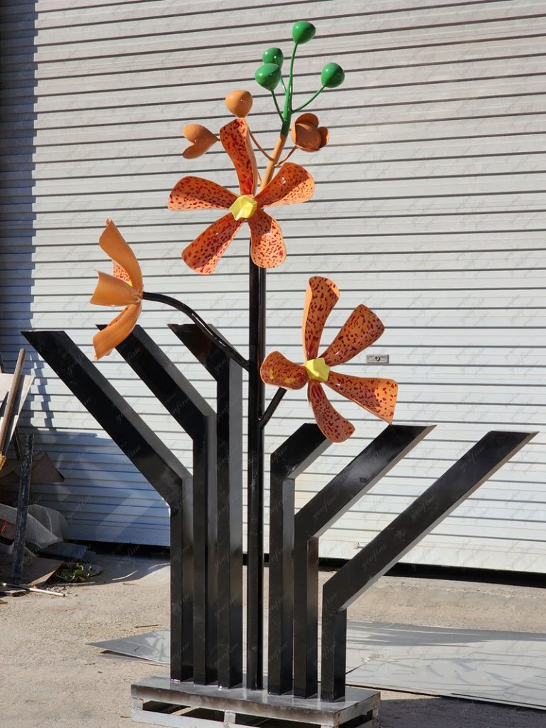 stainless steel flower sculpture from youfine