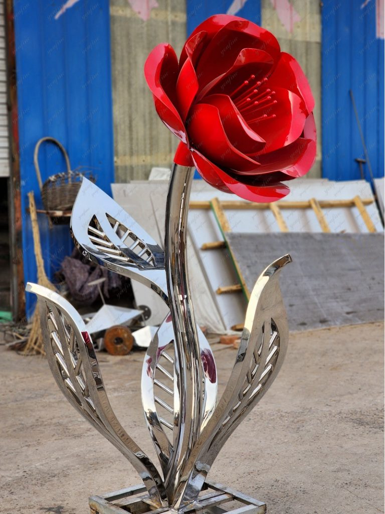 stainless steel flower sculpture from youfine