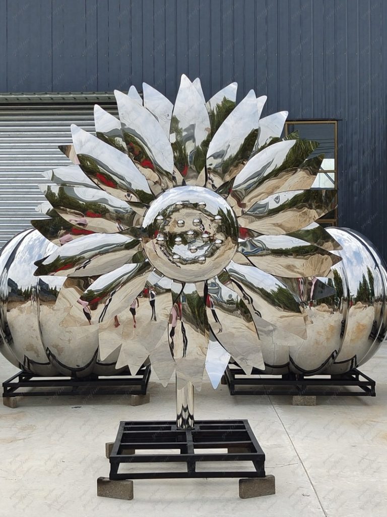 stainless steel flower sculpture from youfine