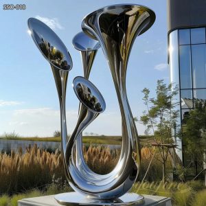 Large Abstract Stainless Steel Horn Art Sculpture for Sale