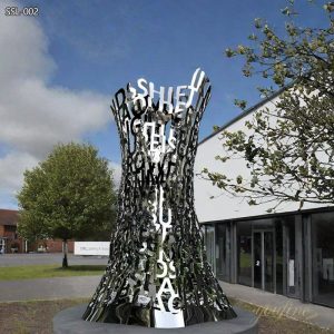 Word-Tree Art Stainless Steel Letter Sculpture Public Structure
