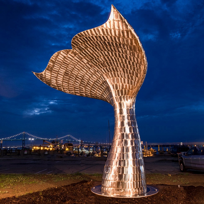 stainless steel sculpture whale design