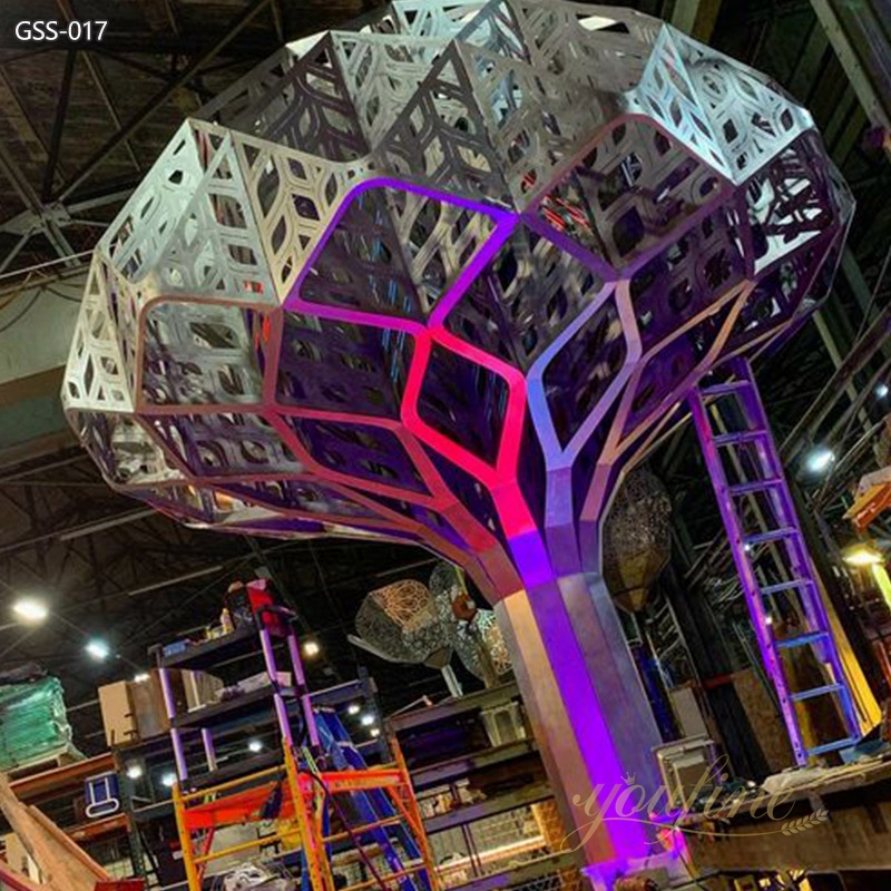 4D Art Design Stainless Steel Tree Sculpture for Sale GSS-017