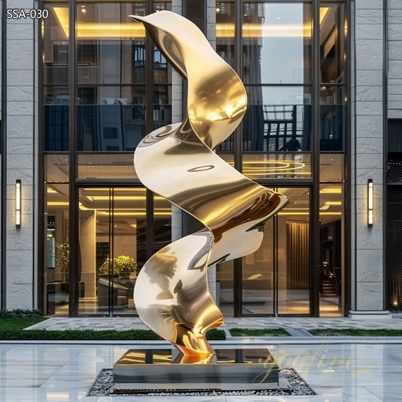 Modern Stainless Steel Luxury Sculpture for Real Estate