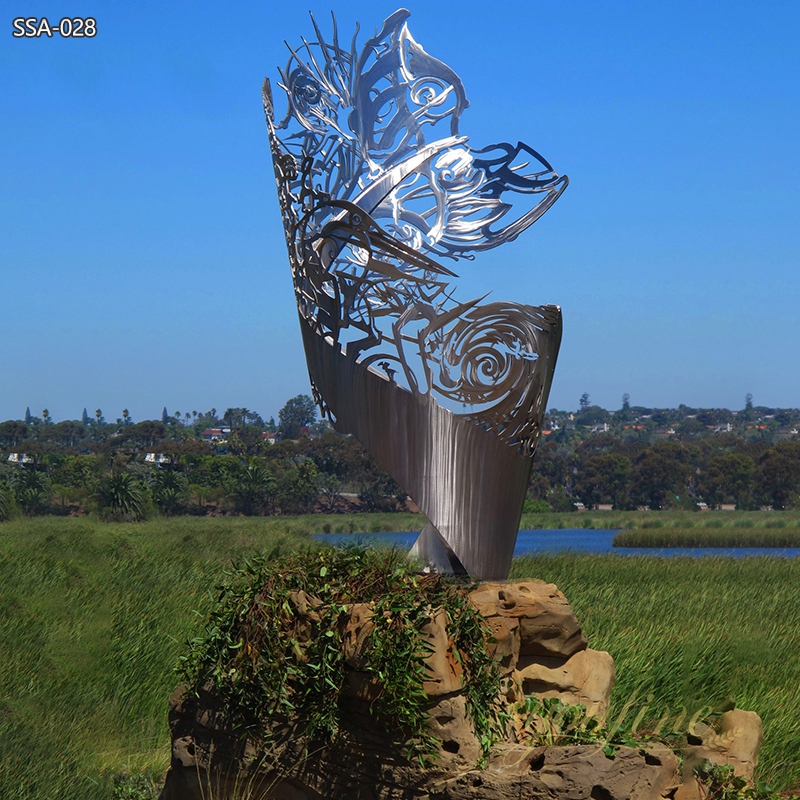 Whirlwind Abstract Stainless Steel Public Art Installation Sculpture