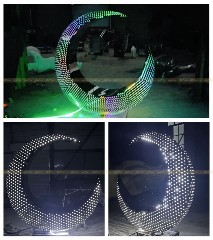 Stainless Steel Crescent Moon Sculpture for Outdoor CSS-999