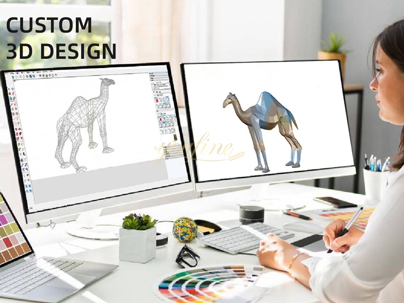 design stainless steel camel sculpture
