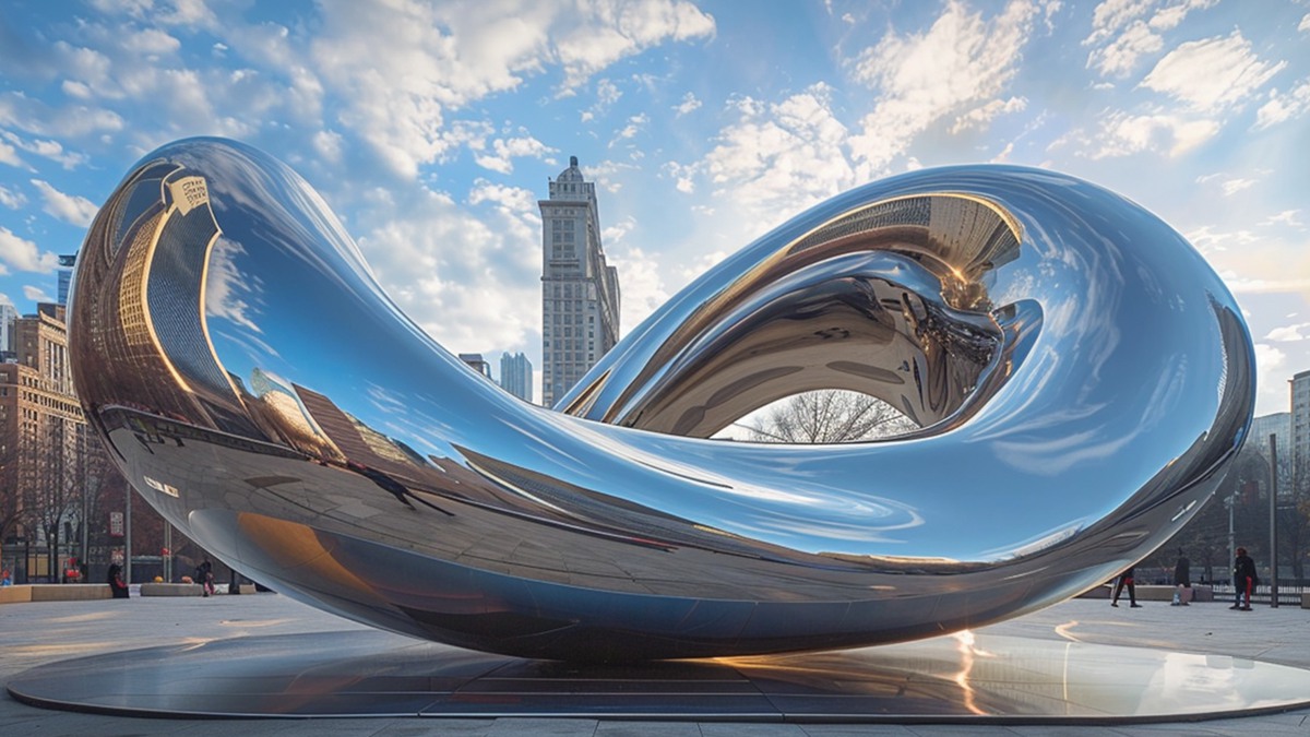 Why Do Cities Love Reflective Sculptures? - News - 6 abstract ring huge metal sculpture