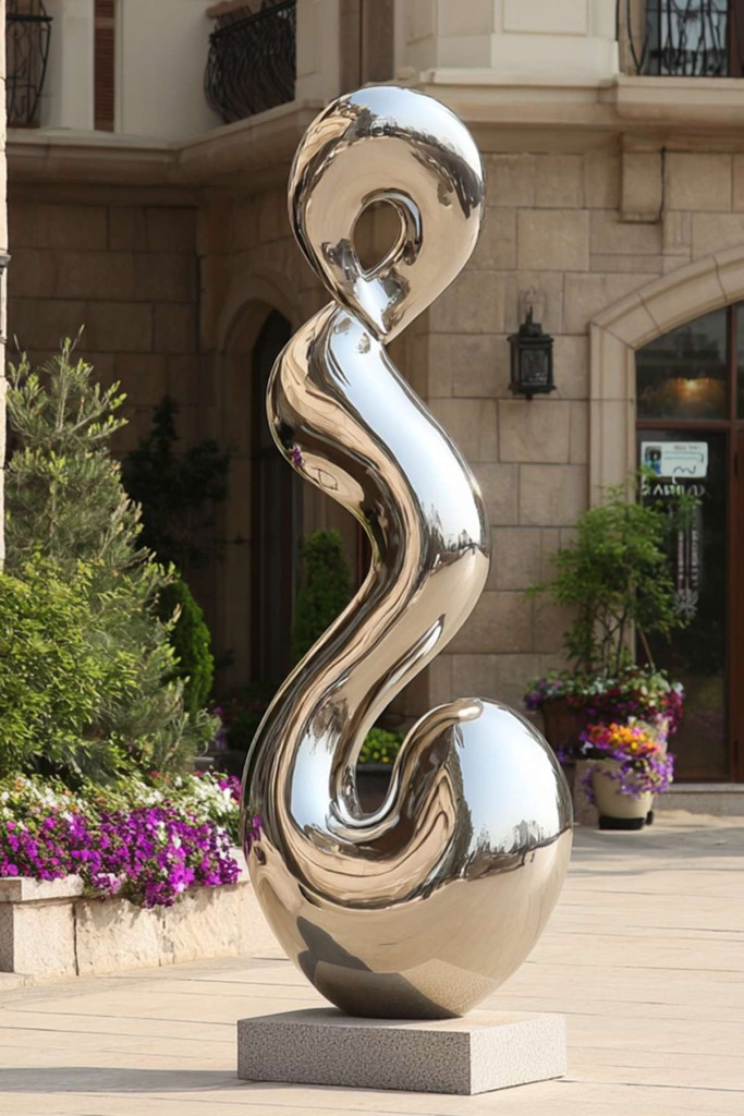 abstract stainless steel sculpture