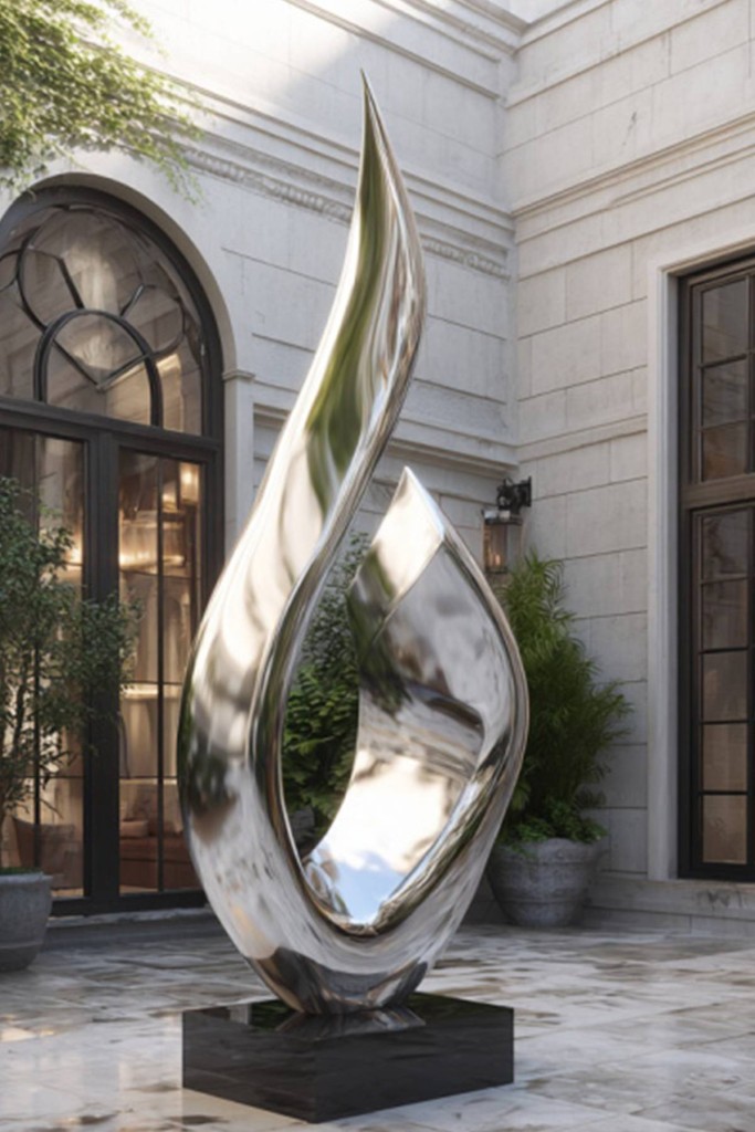 stainless steel abstract sculpture