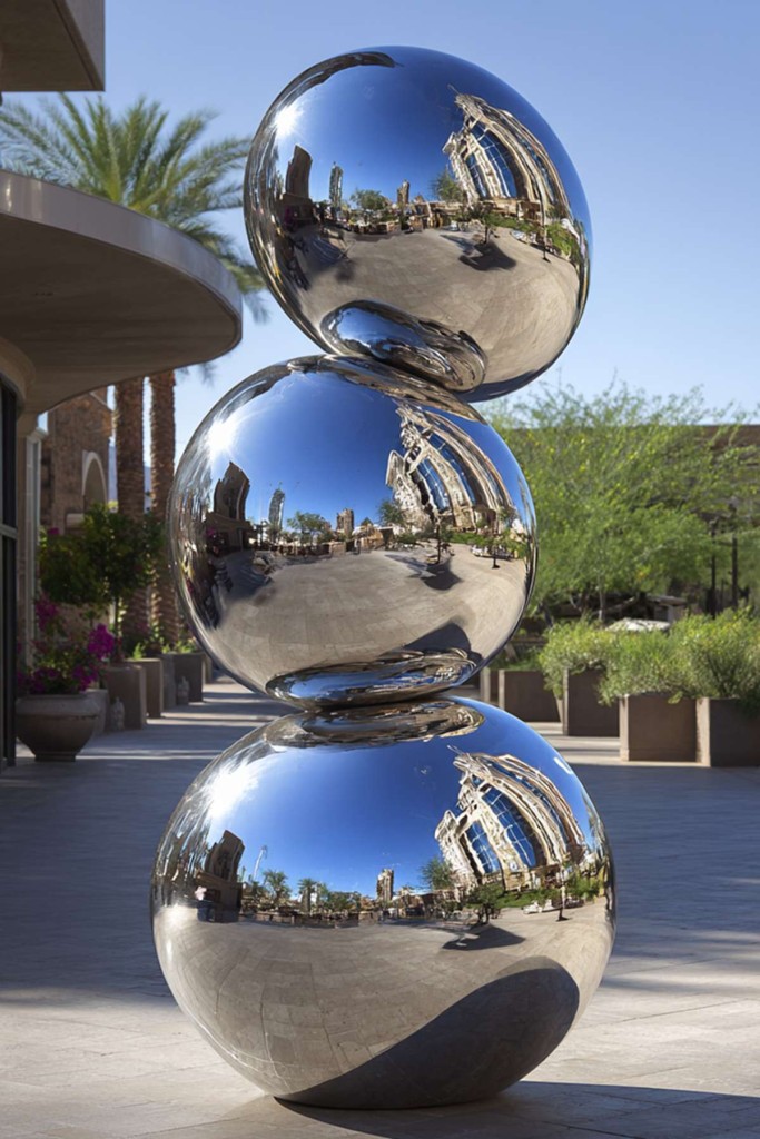 stack ball stainless steel metal sculpture