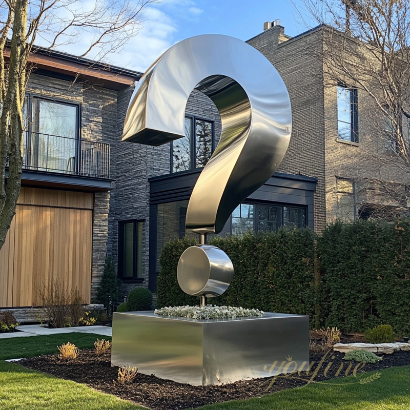 Modern Stainless Steel Question Mark Sculpture