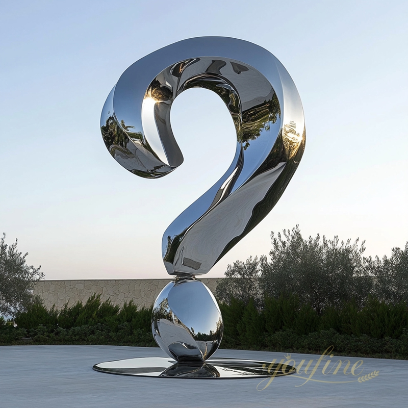 Modern Stainless Steel Question Mark Sculpture