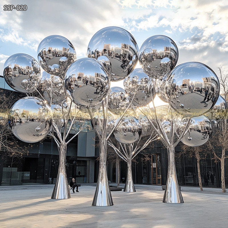 Polished Stainless Steel Balloon Tree Sculpture SSP-020