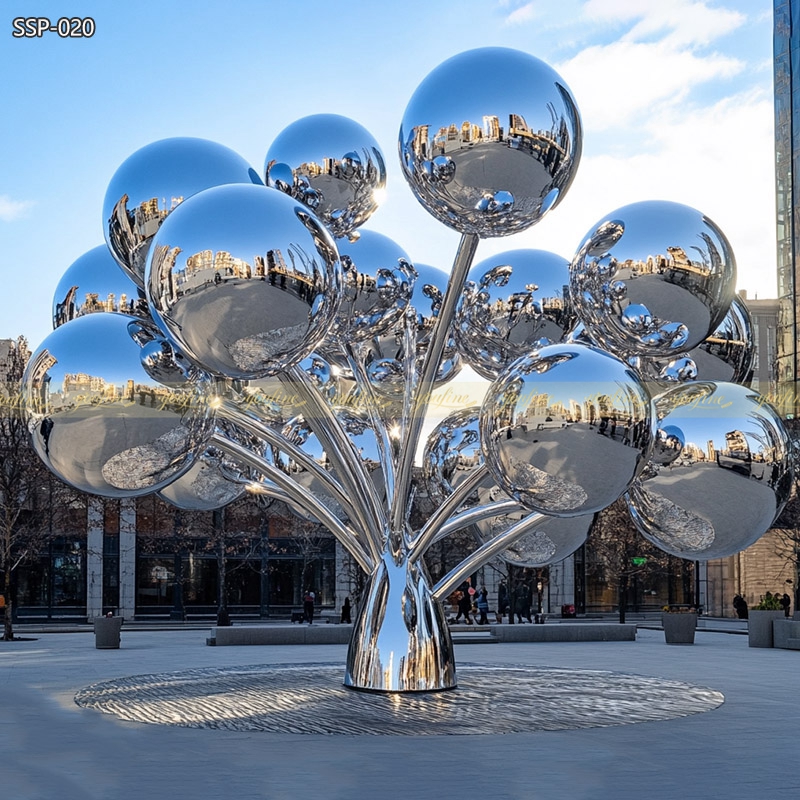 Polished Stainless Steel Balloon Tree Sculpture SSP-020