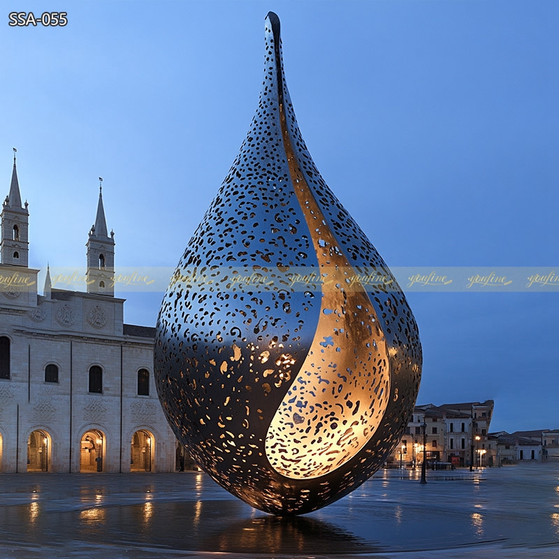 Stainless Steel Large Water Drop Sculpture SSA-055