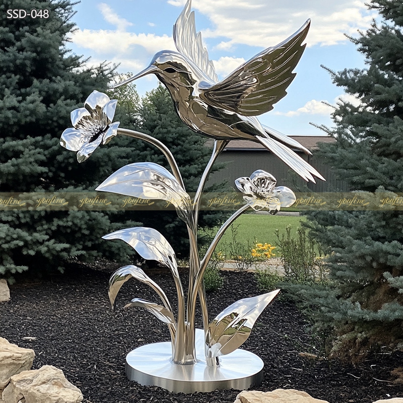 Customizable Metal Hummingbird Sculpture SSD-048 - Garden Metal Sculpture - 5