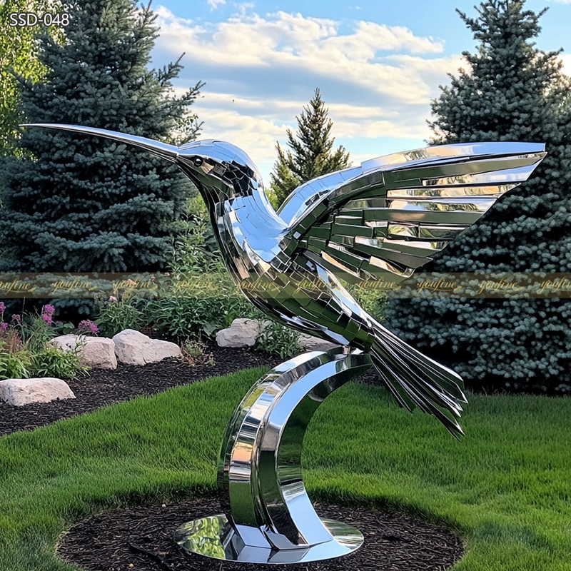 Customizable Metal Hummingbird Sculpture SSD-048 - Garden Metal Sculpture - 4