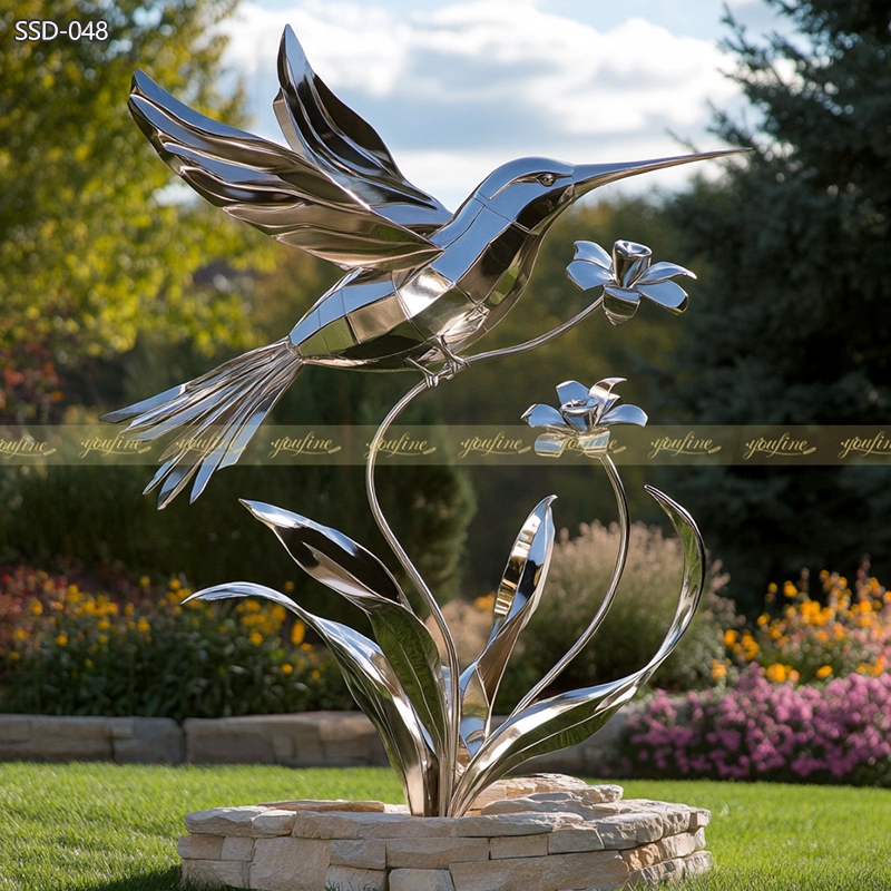 Customizable Metal Hummingbird Sculpture SSD-048 - Garden Metal Sculpture - 1