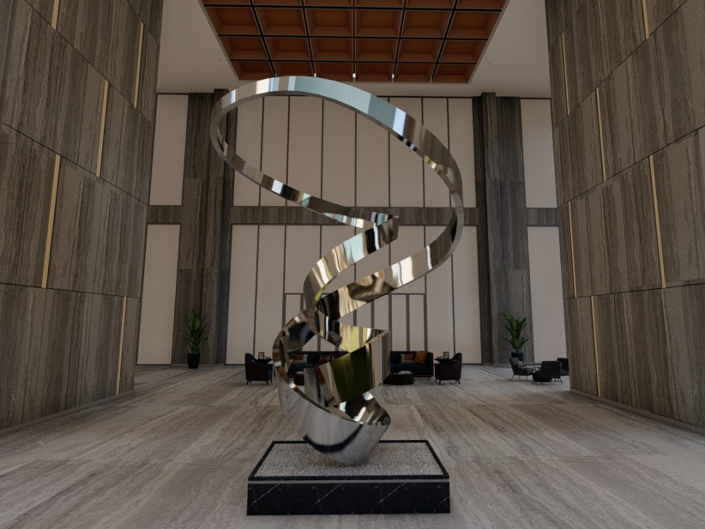 Bespoke Metal Sculptures - - 1 bespoke metal ribbon sculpture