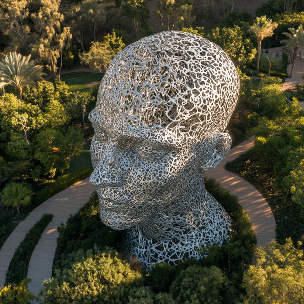 YouFine public giant wire stainless steel figure sculpture