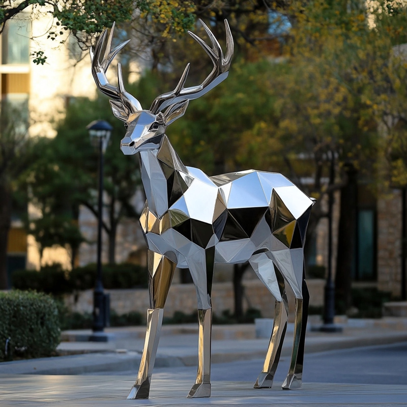 Stainless Steel Sculpture Buying Guide - - 5 mirror polish stainless steel geometric deer sculpture